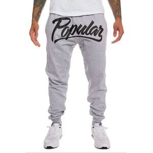 Mens The Popular Demand Script Black Gray Joggers Activewear Casual Pants  Sz L